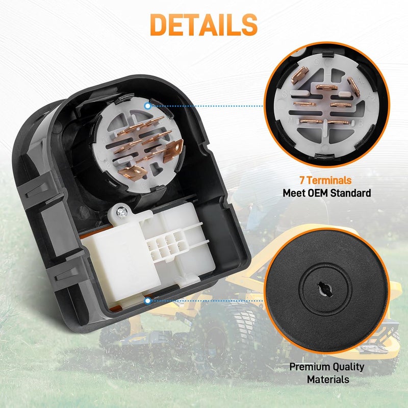 Sejaede Ignition Module Switch with 2 Keys 7 terminals Compatible with Cub Cadet MTD Craftsman -LT1042 LT1045 LT1046 LTX1040 XT1 XT2 LT42 LT46 SLX50 T110 T1200 T1400 T1600 Riding Replace#925-06119c 725-04227 - Image 4